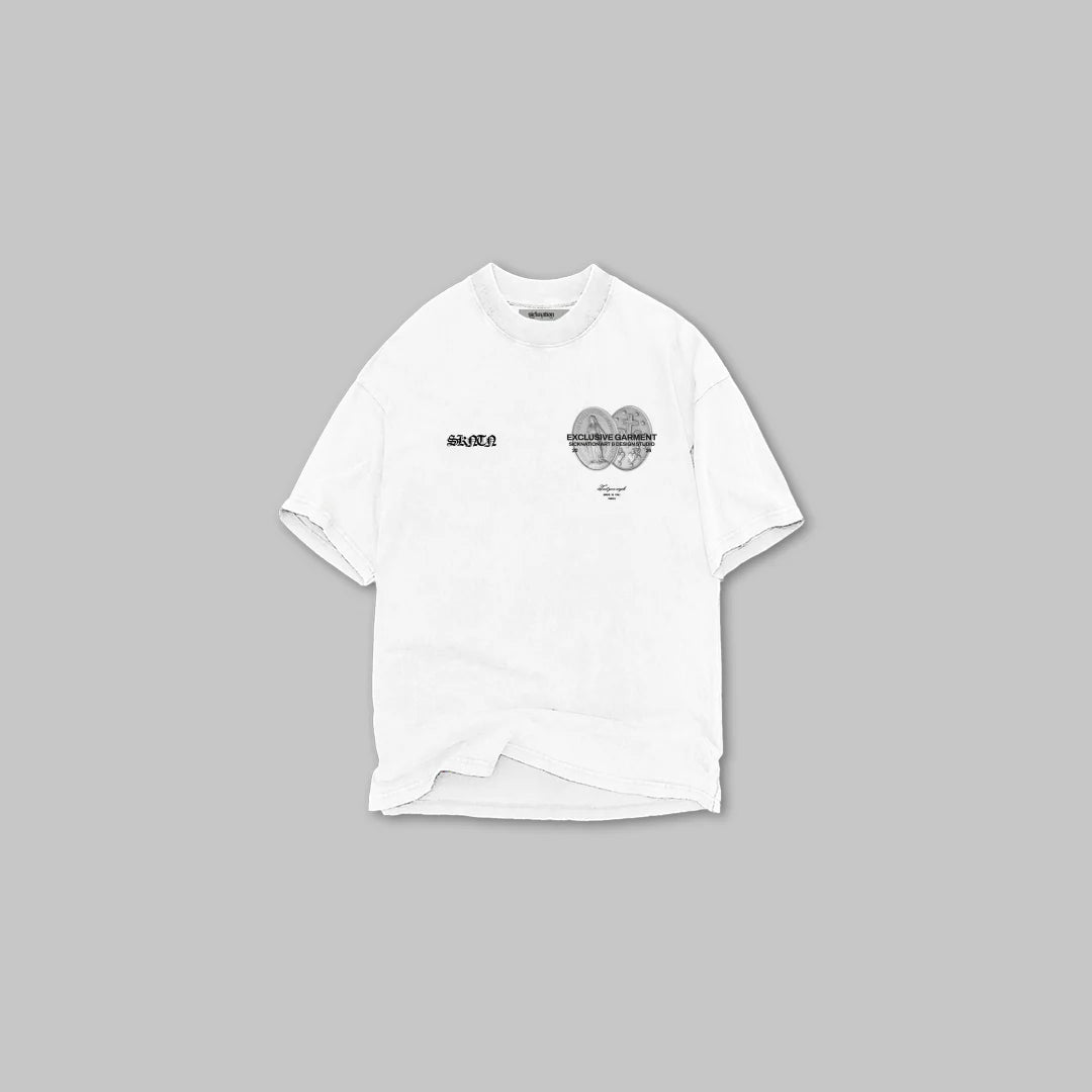 Camiseta SICKNATION "MEDALLAS MILAGROSAS" (Blanco)