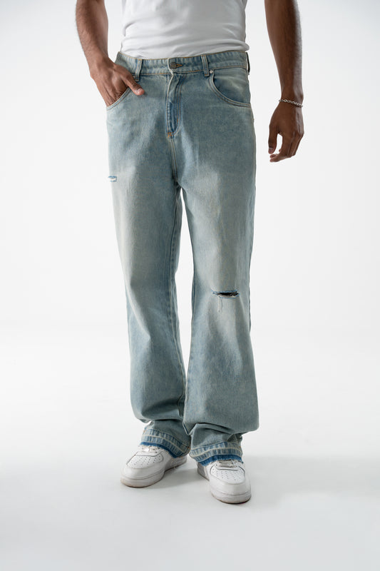 Jean Flared CROWNCODE "Azul Oceano"